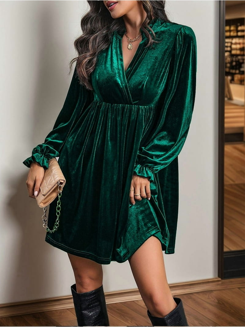 navy blue dress for baby girl My Emerald Green New Year's Eve Dress – Chasing Chelsea main image 0