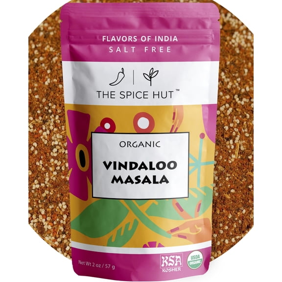 The Spice Hut Organic Vindaloo Masala Seasoning, Quick & Easy Spice Blend for Indian Cooking, 2 oz