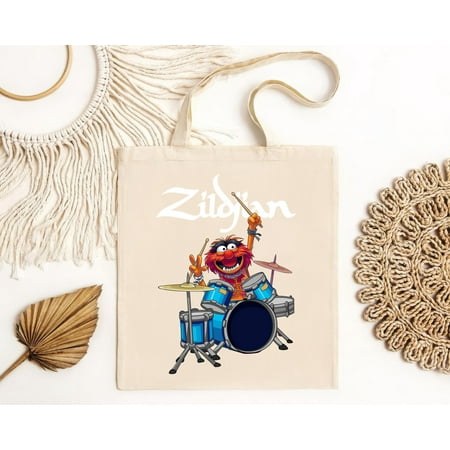 vintage The Muppet Show Zildjian Drums Black Men Cotton Tote Bag S- Birthday Gift-TH23842