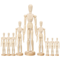 thumbnail image 1 of 9 Pcs Artist Mannequin Model Wooden Manikin Drawing Moveable Figure Model with Stand Flexible Jointed Mannequin, 1 of 8