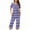 Purple, variant on Kaemgyyd Women Pajama Set Soft Comfy Short Sleeve Sleepwear Tops with Loose Capri Pants Casual Stripe 2 Piece of Pajama Sets