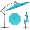 thumbnail image 1 of Gymax 10Ft Offset Hanging Umbrella Patio Outdoor w/ 32 Solar LED Lights Turquoise, 1 of 10