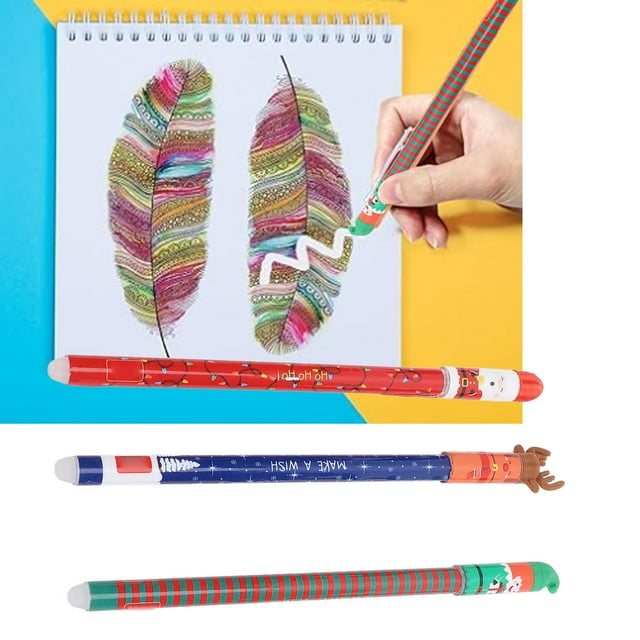 Juego De Bolígrafos Navideños, Bolígrafo De Gel Borrable Con Punta Fina Media, Tinta A Base De Agua Para La Escuela