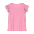 thumbnail image 4 of Mgmyaa Short Sleeve T-Shirt for Girls with Cute Flying Flutter Sleeves Summer 1/4 Sleeve Blouse Casual Ruffle Tee Tops, 4 of 8