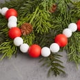 thumbnail image 2 of 2pc Red and White Wooden-Beaded Garlands - for Christmas and Everyday Decor - Factory Direct Craft, 2 of 5