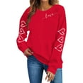 thumbnail image 6 of XPMWRP Valentines Sweatshirts for Women Crewneck Pullovers Love Heart Graphic Sweater Cute Sweatshirt Long Sleeve Tops Red S, 6 of 6