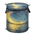 thumbnail image 6 of WOBOGO Moon Stars Oil Painting Pattern Foldable Laundry Baskets with Carry Handle Zipper Closure Travel Bathroom College Dorm Essentials, 6 of 7