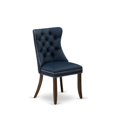 thumbnail image 5 of East West Furniture Parson Chairs - Navy Blue faux leather Upholstered, Set of 2, Antique Walnut, 5 of 6