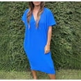 thumbnail image 6 of yillto Womens Plus Size T Shirt Dress Casual Short Short Sleeve V Neck Loose Summer Midi Dresses, 6 of 8