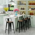 thumbnail image 4 of Apeaka 26 inch Bar Stools with back set of 4 Counter Height Stools with Wood Seat Metal Bar Stools, 4 of 6