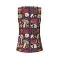 thumbnail image 5 of Xecao Forest Wild Mushroom print women's scoop neck, loose-fit workout tank tops for the gym., 5 of 9