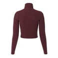 thumbnail image 4 of MixMatchy Women's Long Sleeve Turtle Neck Fitted Crop Ribbed Knit Sweater, 4 of 4