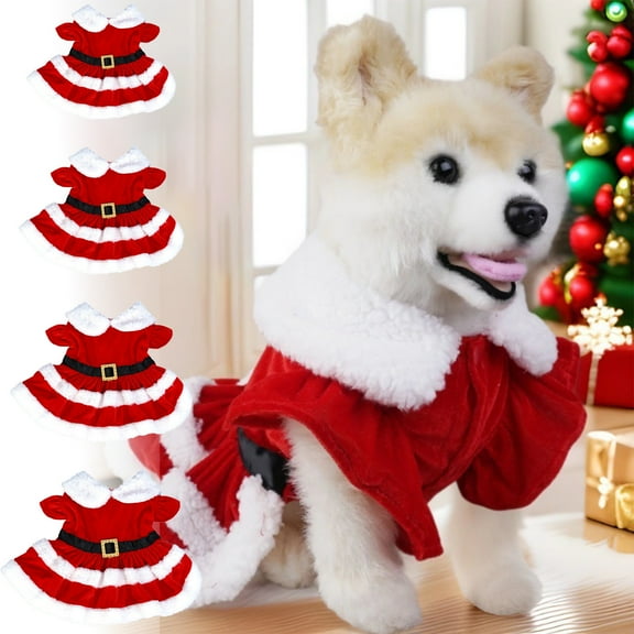 kladzum Cats Christmas Outfits Cute Pet Skirts Cats Christmas Dresses Santa Claus Costumes Holiday Outfits Kittens and Puppy Christmas Dresses Warm Holiday Pet Outfits Christmas Decorations