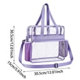 thumbnail image 2 of Clear Bag for Stadium Events, 12x6x12 inches Tote Bag with Detachable Reinforced Strap for Sports Concert and Work（White）, 2 of 5