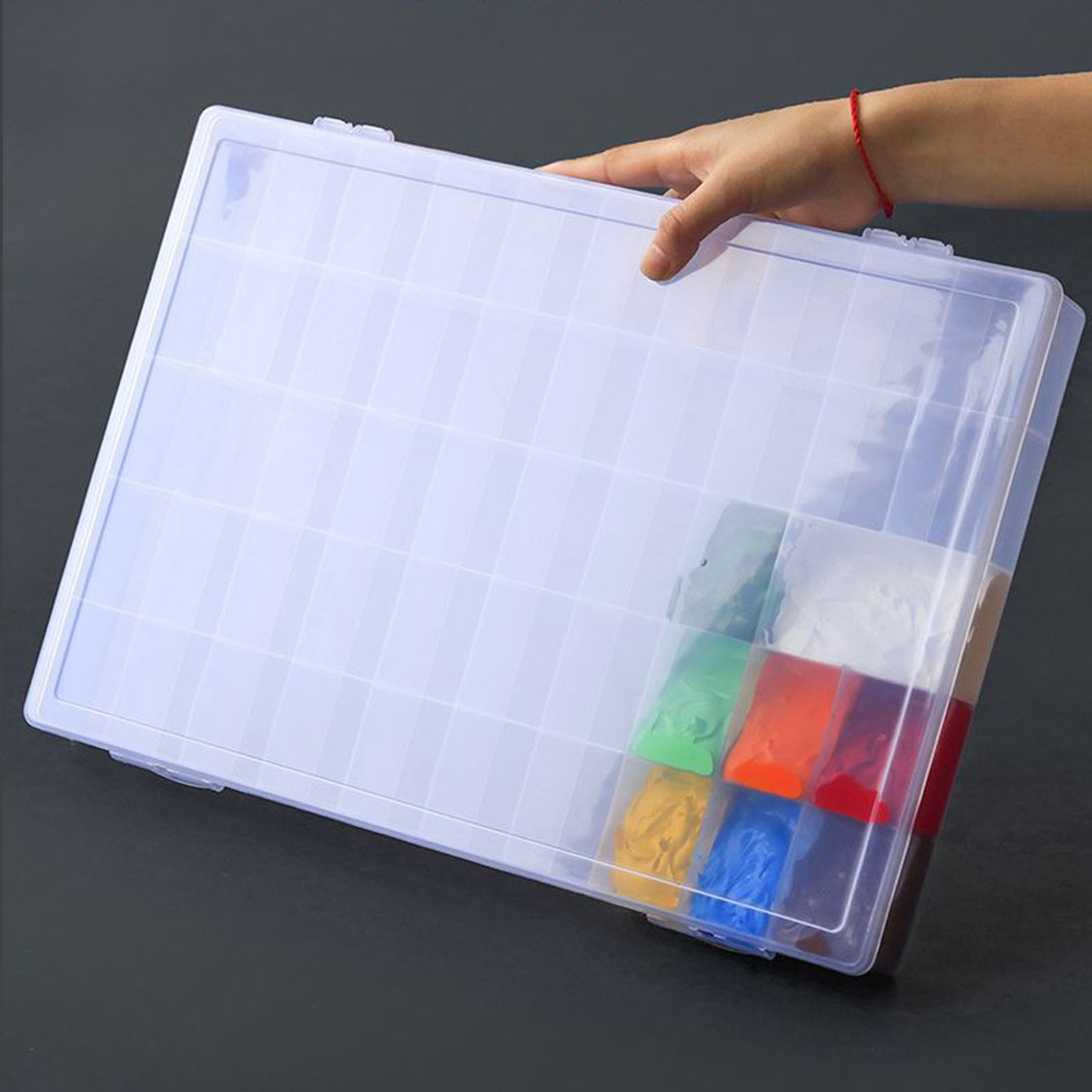 24 36 48 Grids Paint Organiser Case Jewelry Storage Box Clear Plastic Storage Case for Jewelry Beads Painting Craft