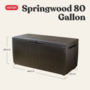 Keter Springwood 80 Gallon Durable Resin Outdoor Deck Box Storage Organizationn, Brown