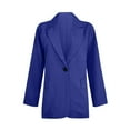 thumbnail image 4 of AHTJRT Women's Two Piece Suit Dressy Plus Size Work Office Business Casual Outfits One Button Blazer Tops and Wide Leg Dress Pants Blue XL, 4 of 8
