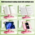 thumbnail image 4 of Adjustable Height Book Stand Reading Stand Multi Angle Desktop Book Holder Portable Reading Shelf with Expandable Panel Storage Base Clear Page Clips for Books and Tablets, 4 of 6