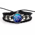 thumbnail image 6 of HOOUN 12 Constellation Zodiac Sign Braided Leather Bracelet Woven Glass Dome Bracel:yq-Aquarius, 6 of 9