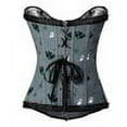 thumbnail image 5 of Littleforbig Women's Lace Up Boned Overbust Corset Bustier Bodyshaper Top - Sugar Bat Bat Pattern X-Small, 5 of 5