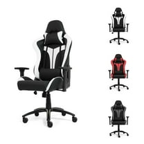 CAPHAUS Commercial Grade Gaming Chair, Upgraded Cylinder & 3D Armrest, Ergonomic Video Game Chair, Adjustable Height Office Chair, Racing Swivel Recliner, Headrest & Lumbar Support, White