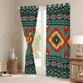 thumbnail image 3 of Feelyou Western Aztec Cowgirl Blackout Curtains Set of 2 (52x84 Each) for Adult, Green Abstract Plaid Window Curtains, 3 of 6