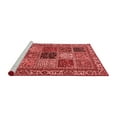 thumbnail image 2 of Ahgly Company Machine Washable Indoor Round Abstract Red Modern Area Rugs, 5' Round, 2 of 4