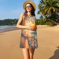 thumbnail image 3 of Fotbe Tropical Sunset Beach Scene Vestido de Verano sin Mangas para Mujer – Vestido Midi Línea A, Estilo Camiseta Floral, Vestido Playero Casual y Fluido, 3 of 7