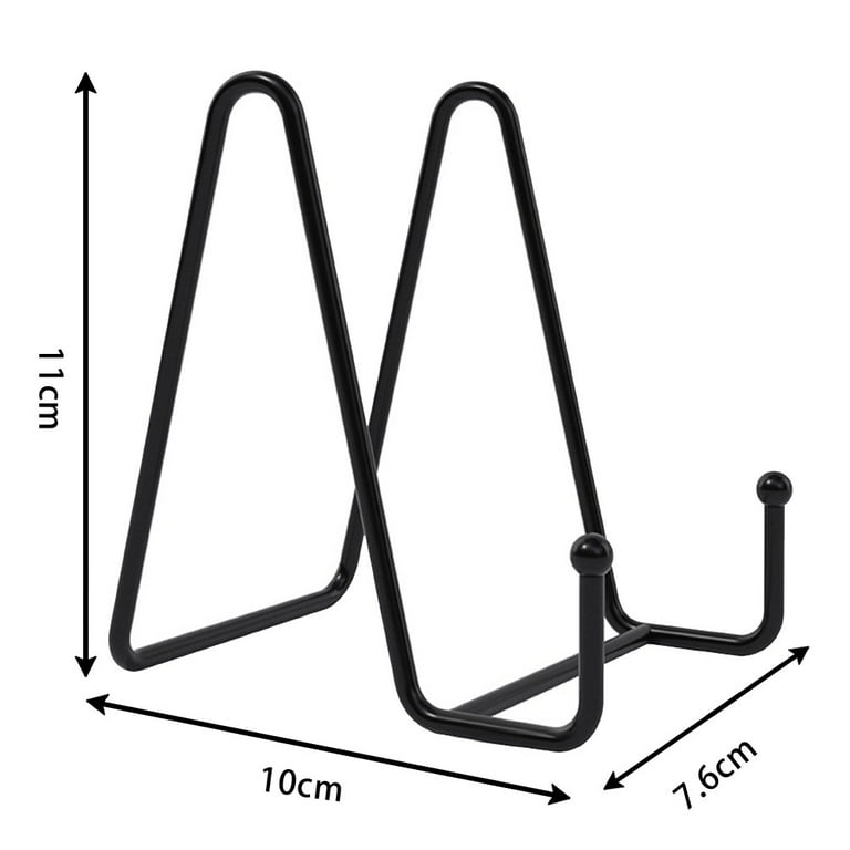 Mocoosy 4 Pack Improved Anti-Slip Plate Stands for Display, 8 inch Plate Holder Display Stand, Picture Frame Holder Stand, Black Iron Easel Stands for