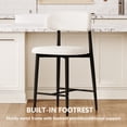 thumbnail image 4 of Bar Stools Set of 2, Legahome 26" Counter Height Bar Stool, Modern Farmhouse Upholstered Counter Chairs with Curved Back & Wood-Grain Metal Legs for Kitchen Island Dining Room, Black, 4 of 8