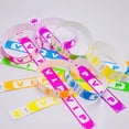 thumbnail image 3 of 100 Pcs VIP Disposable Wristbands Waterproof Fluorescent Color Bracelets Self-Adhesive ID Wrist Bands for Events Festivals Bars Concerts, 3 of 8