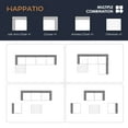 thumbnail image 5 of HAPPATIO 5-Piece Wicker Patio Conversation Set with Gray Cushions, 5 of 7