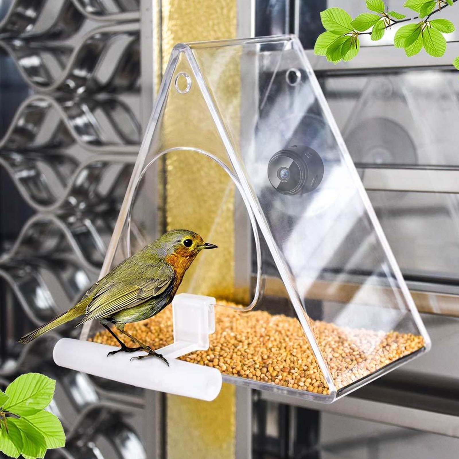 WiFi Bird Feeder with Camera, 1080P HD Smart Birdhouse Camera with Night Vision, Outdoor Wireless Camera Feeder for Mobile Phone Remote Viewing, Live Stream & Share Bird Watching to Social Media