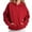Red, variant on FAIWAD Hoodies for Women Long Sleeve Solid Color Hooded Sweatshirts Casual Oversized Clothes with Pockets