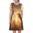 thumbnail image 1 of Balery Castle Cool Fire Dragon Vestidos sueltos de manga corta para mujer, vestidos de verano 2025, vestidos casuales de corte A con vuelo., 1 of 6