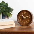 thumbnail image 4 of Wooden Desk & Table Analog Clock Made Of Genuine Pine(Dark), 4 of 7