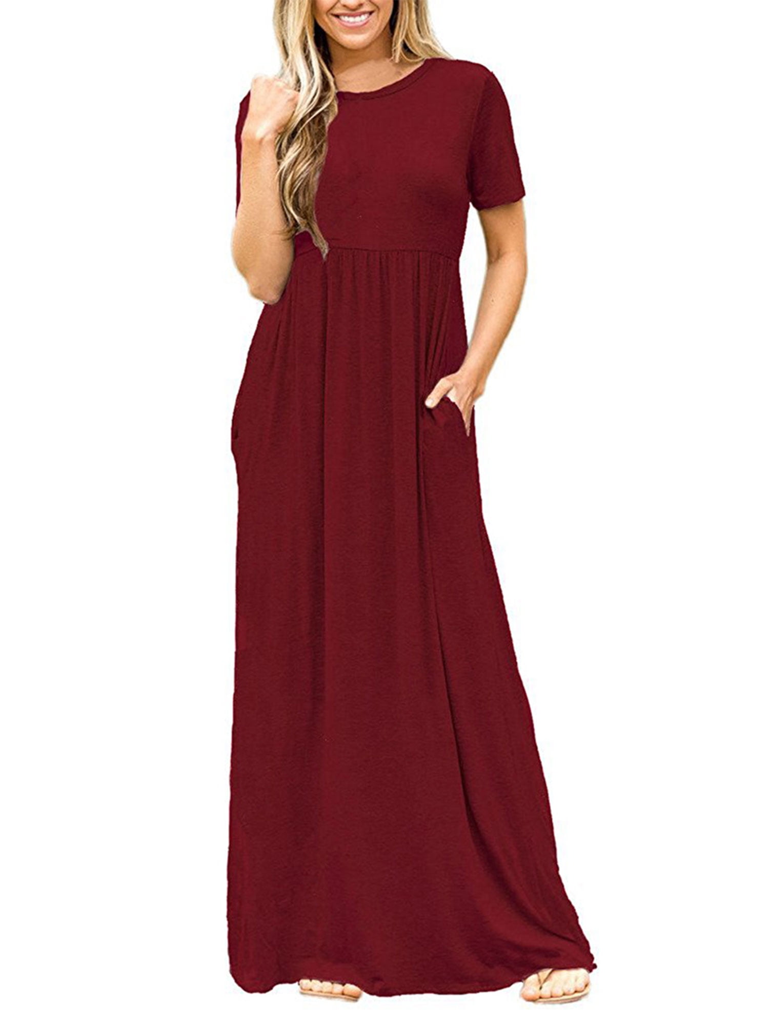 red maxi dress casual