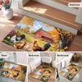 thumbnail image 5 of 2x3 Ft Entryway Area Rug, Yellow Retro Rooster Kitchen Rug Runner Washable Floor Mat, Spring Floral Pastoral Animals Non Slip Indoor Door Mat Throw Carpet for Bathroom Living Room Bedroom, 5 of 8