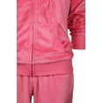 thumbnail image 3 of Womens Velour Tracksuit Set Soft Sports Zip Up Hoodie and Sweat Pants 2 Pieces Sweatsuits (Coral, M), 3 of 5