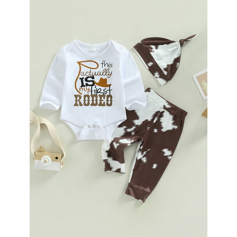 Western Baby Boy Girl Outfits Letters Print Long Sleeve Romper