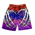 thumbnail image 1 of Pantalones cortos clásicos de playa con calavera para hombre y mujer, Shorts de gimnasio con estampado de mano de esqueleto a la moda,, 1 of 5