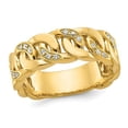 thumbnail image 1 of Mens 10K Yellow Gold Link Ring With Diamonds 1/8 Carat (ctw), 1 of 5
