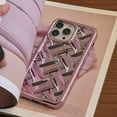 thumbnail image 3 of Designed for iPhone Case,Luxury Electroplated 3D Woven Pattern Camera Lens Protection Shockproof Protective Cover Phone Case (iPhone 13 Pro Max,Purple), 3 of 5