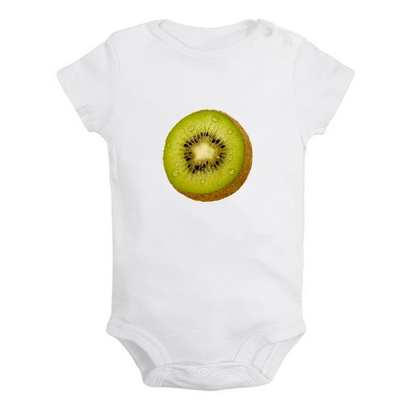 Fruit Kiwi Image Print Rompers For Babies, Newborn Baby Unisex Bodysuits, Infant Jumpsuits, Toddler 0-24 Months Kids One-Piece Oufits (White, 18-24 Months)