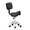 Black with Back, variant on IVV 20"-25.6" Height Adjustable Backless Stool with 360° Rotating Casters, Black PU Leather Upholstered Saddle Seat, for Salon, Makeup Vanity, Tattoo, or Office