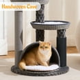thumbnail image 4 of HITTITE Modern Cat Tree Tower with Scratching Post, 46 Inches Tall Cat Towers with Woven Cat Nests and Cave, Removable Cushions and Massage Brush for Indoor Cats Large Adult., 4 of 7
