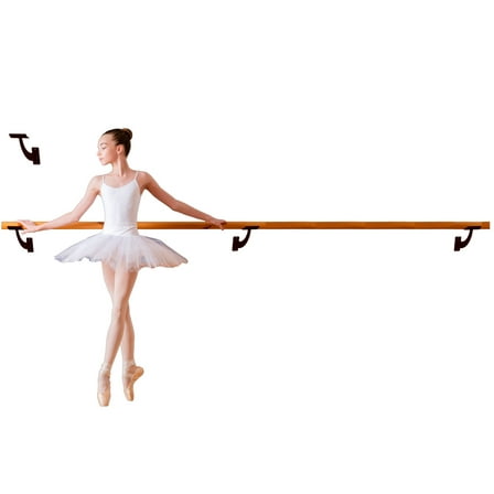 Balançoire Premium Ballet Barre Solid 10 FT Long Bar Fixed Height 2.0” Diameter   Open Brackets Wall Mounted Black Set | For Kids/Adults, Home/Studio Ballet Bar, Stretch Bar for Dancing/Stretching