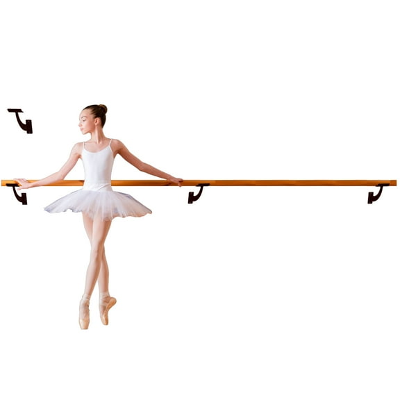 Balançoire Premium Ballet Barre Solid 10 FT Long Bar Fixed Height 2.0” Diameter   Open Brackets Wall Mounted Black Set | For Kids/Adults, Home/Studio Ballet Bar, Stretch Bar for Dancing/Stretching