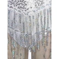 thumbnail image 6 of MSemis Women’s Tassels Sequins Leotard Salsa Rumba Samba Dance Costume Silver S, 6 of 6