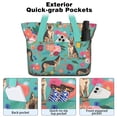 thumbnail image 2 of Tote Bag for Women - German Shepherd Dog and Flower Shoulder Bag - Large Utility Work Duffle Bag with Zipper Handbag for Travel, Work, Sprots, 2 of 5